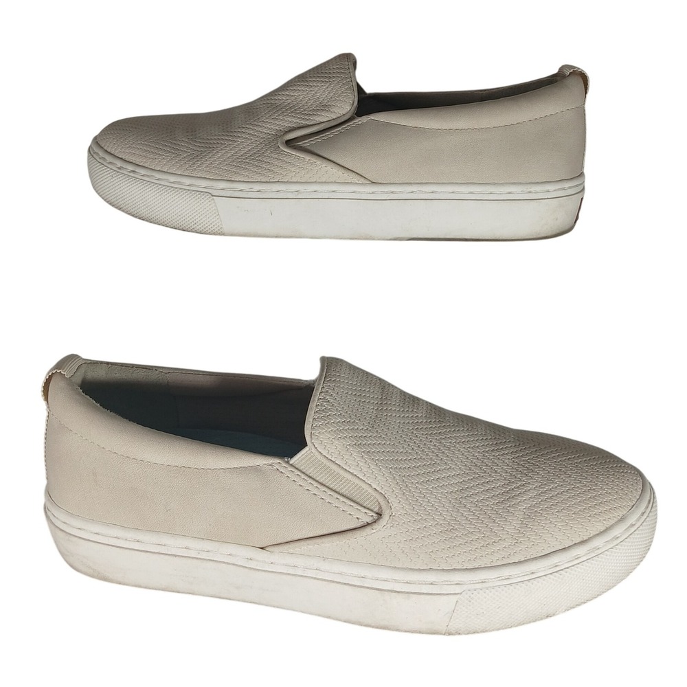 Dr Scholls‎ Be Free Slip On Sneakers Womens 6.5M Beige Herringbone Casual Shoes